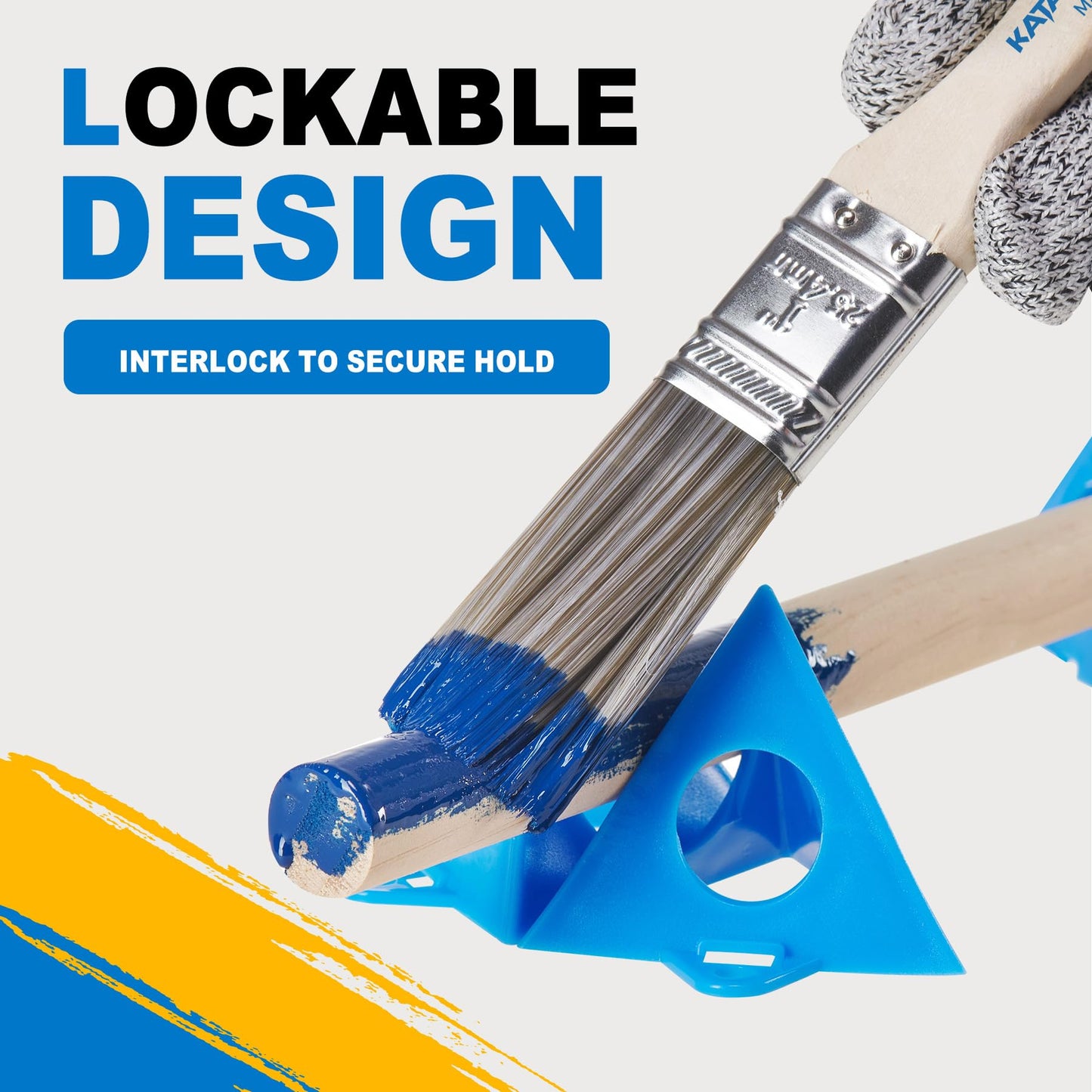 KATA Painters Painting Pyramid Stands - 36pcs Paint Triangle Stand Cabinet Door Risers 3pcs Paint Brushes Kit for Furniture Canvas Support Painting, Professional Household Art DIY Projects Supplies