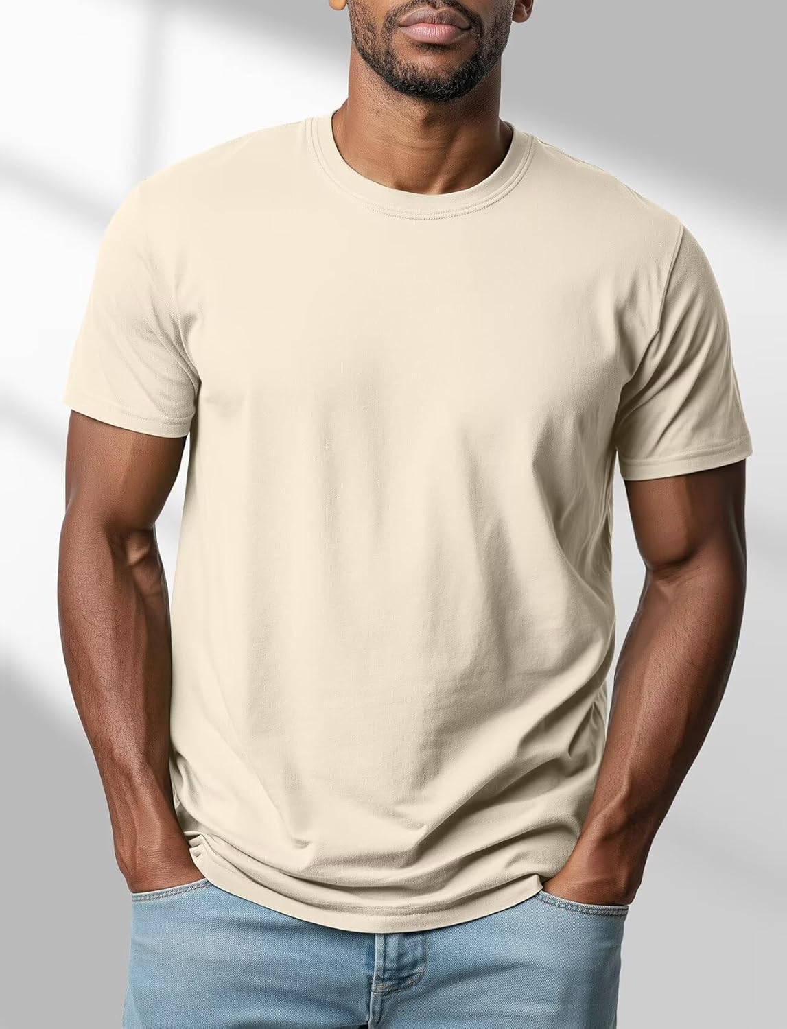 Zengjo Men's Crewneck T-Shirts - Soft, Relaxed Fit Basic Tees in Comfortable Triblend Fabric