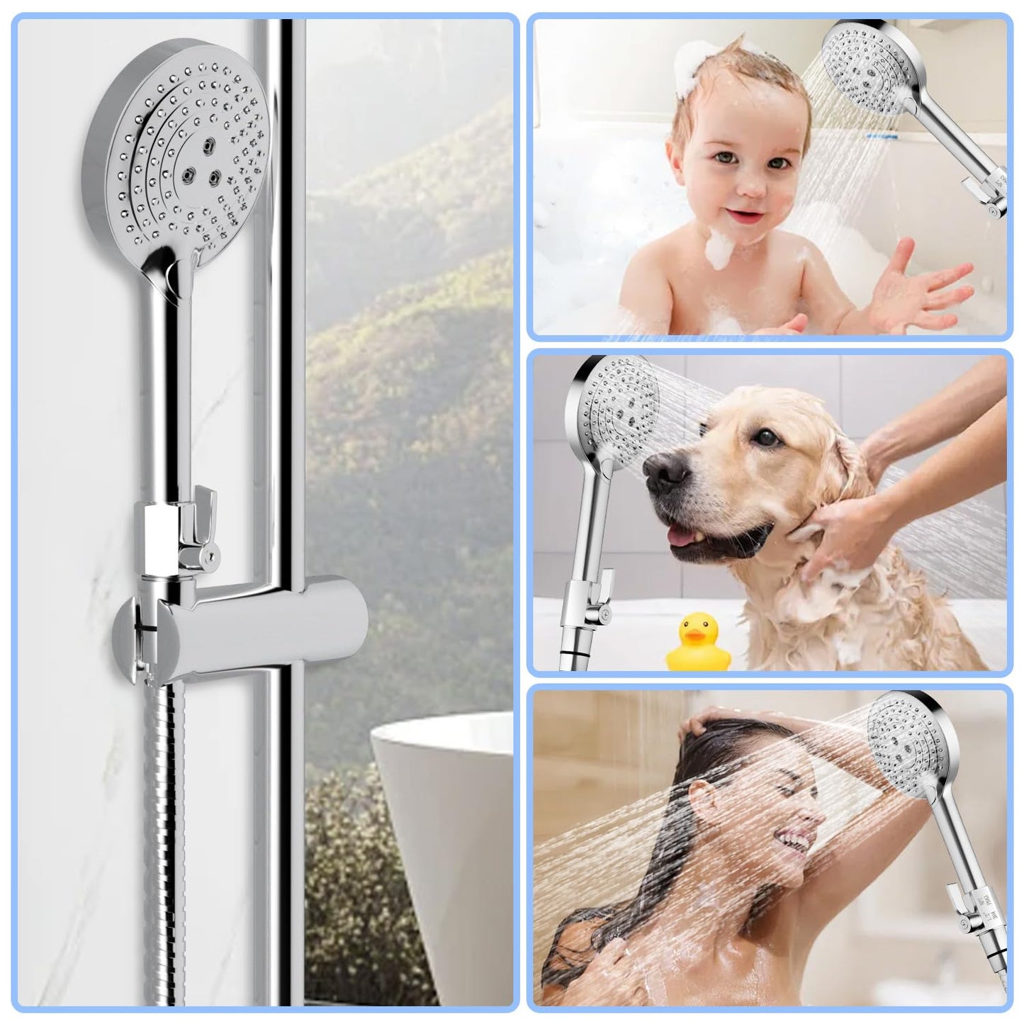 Shower Shut Off Valve, Shower Head Shut Off Valve with Handle Lever, 1/2" NPT Water Flow Control Valve, 304 Lead-Free Stainless Steel Mini Ball Valve Adjustable Water Pressure Regulator（1 Packs）