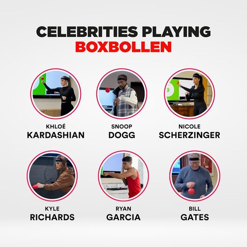 Boxbollen® Boxing Reflex Ball - Celebrity-Endorsed Home Workout Game - App-Connected Punch Counter - Hand Eye Coordination Training Ball - Christmas Gift for Boxers, All Ages - Stocking Stuffer Black