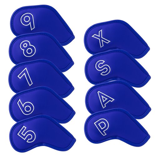 Montela Golf Iron Covers,Golf Iron Head Covers Leather Golf Iron Covers Set 9pcs Golf Iron Headcovers,Golf Club Head Covers for Iron Club Fit All Brands Titleist,Callaway,Taylormade