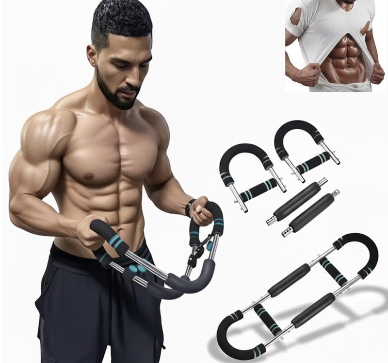 PowerTwister Adjustable Arm & Chest Trainer – 66–110 lbs Resistance, Home Workout Equipment for Men & Women, Forearm, Chest & Shoulder Strength Trainer