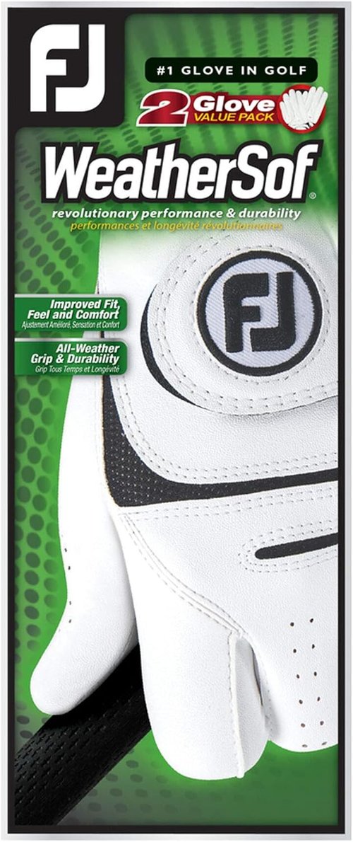 FootJoy Golf Glove - WeatherSof 2-Pack for Ultimate Comfort | Men's Size & Performance
