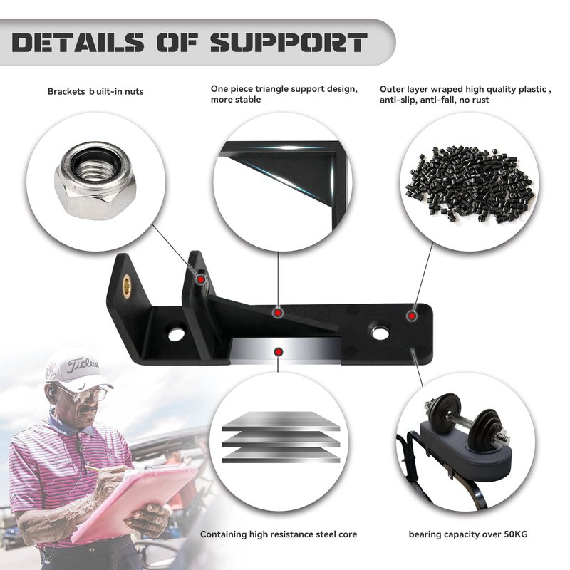 XUANYUDG0769 Golf Cart Armrest with Cup Holder for EZGO TXT Club Car DS Precedent and Yamaha Rear Seat Kit, Upgrade Support Frame/No Need Drilling Arm Rest - Black