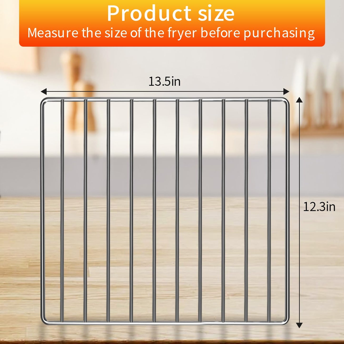 GWY Air Fryer Wire Rack for Ninja Foodi 13 in 1 SP351 SP301 Air Fry Countertop Toaster Oven, 13.5''×12.3'' Stainless Steel Air Fryer Replacement Parts Accessories Roasting Steamer Grill Racks Tray