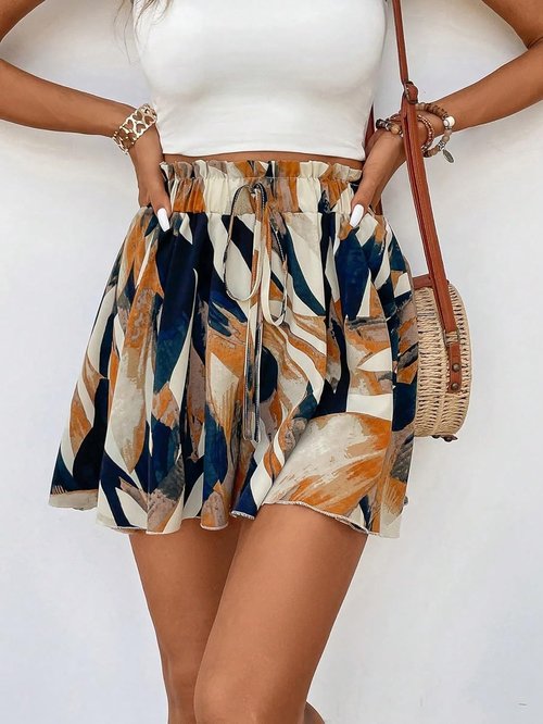 BEAUDRM Women's High-Waisted Flowy Summer Shorts - Casual Beach Vacation Style