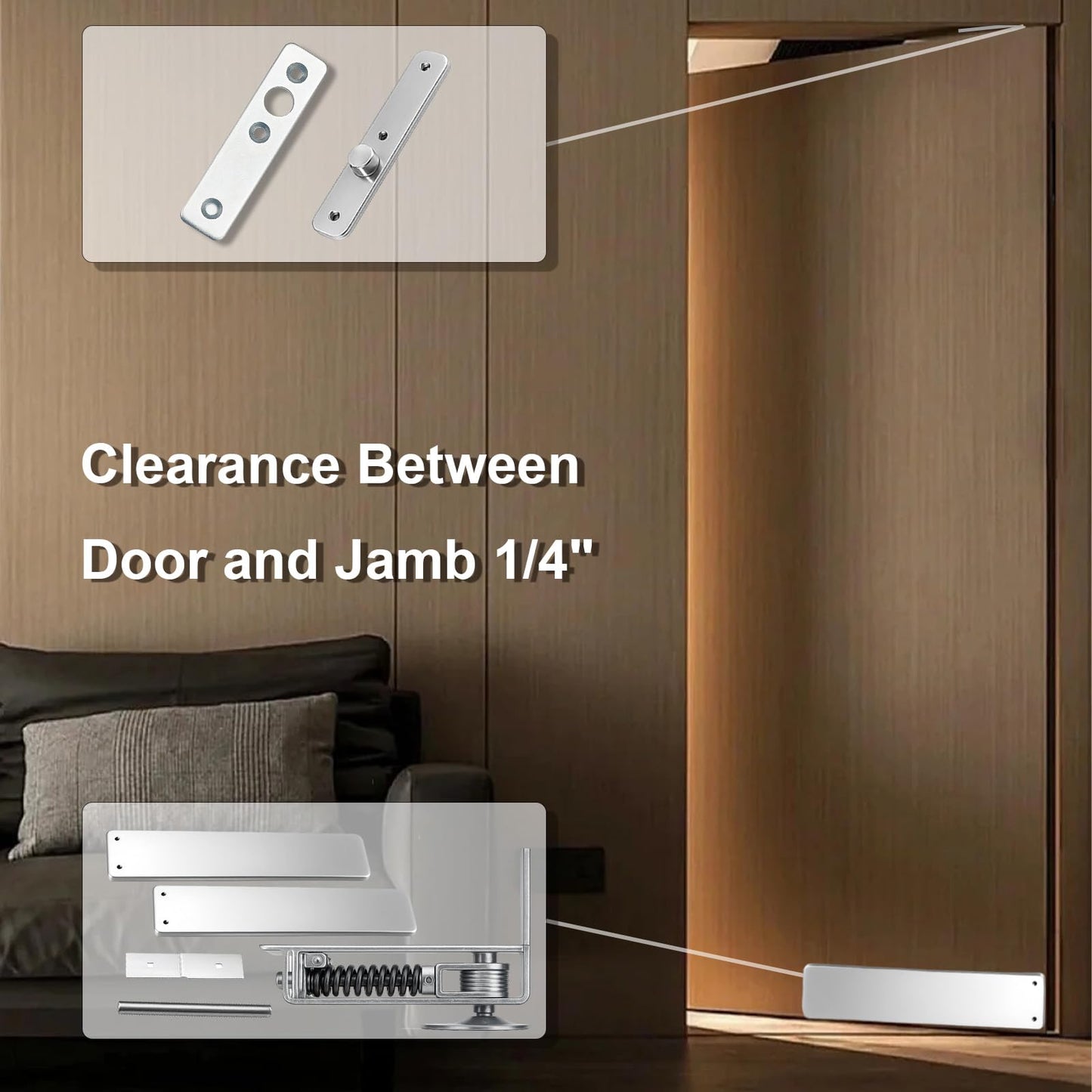 Loyerfor Double Action Spring Hinges Swinging Door Hinge Pivot Hinge with self-Closing and Stop Function Suitable for Wooden Doors