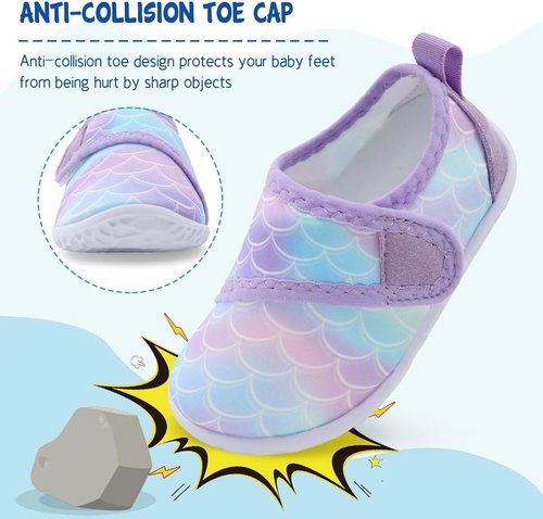 LeIsfIt Toddler Water Shoes - Breathable Quick-Dry Aqua Socks for Kids | Ideal for Beach & Pool Fun