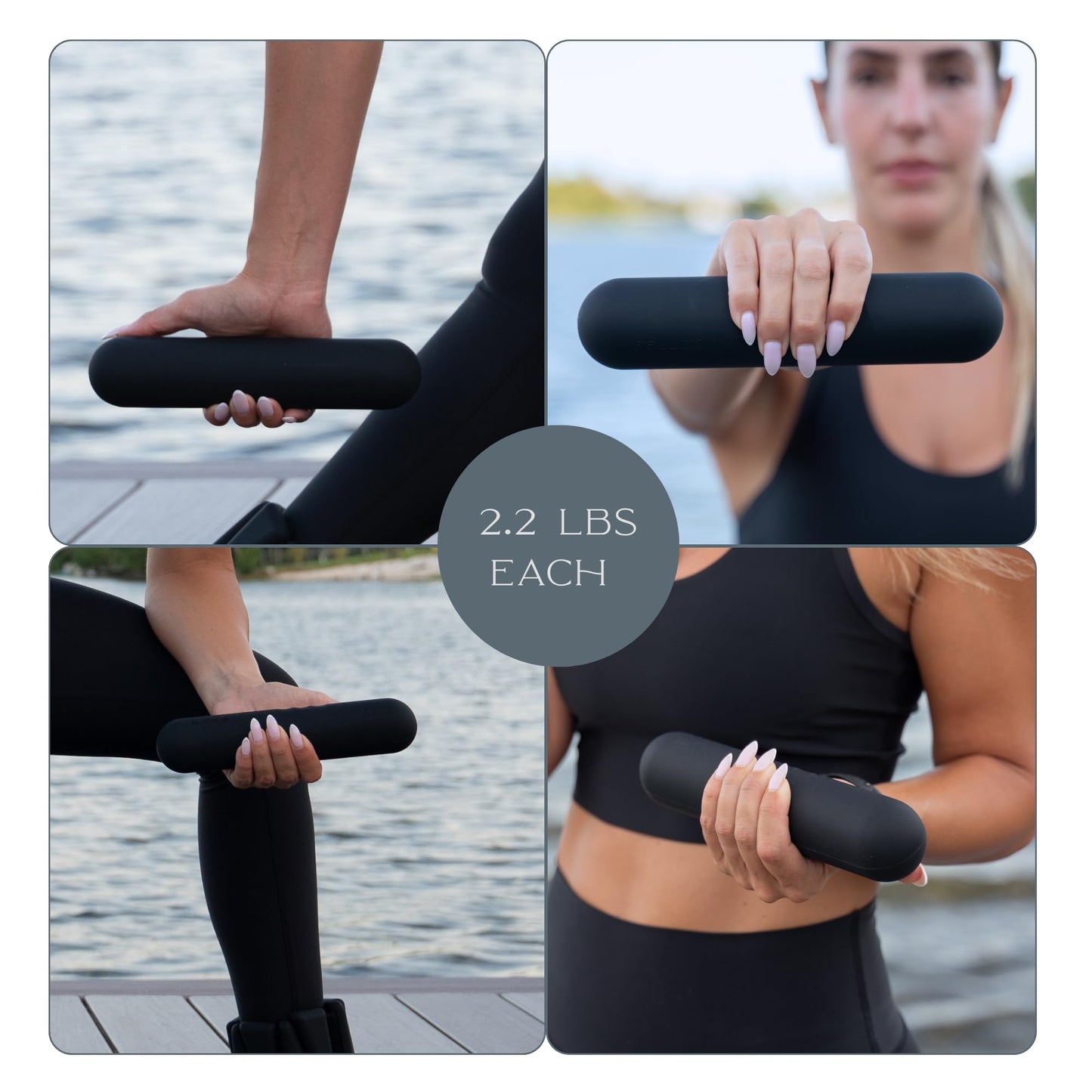 FFLLOOWW 2.2 lb Dumbbells for Training, Exercise & Home Workouts – Yoga, Pilates, Sculpting, Toning & Strength (Set of 2)
