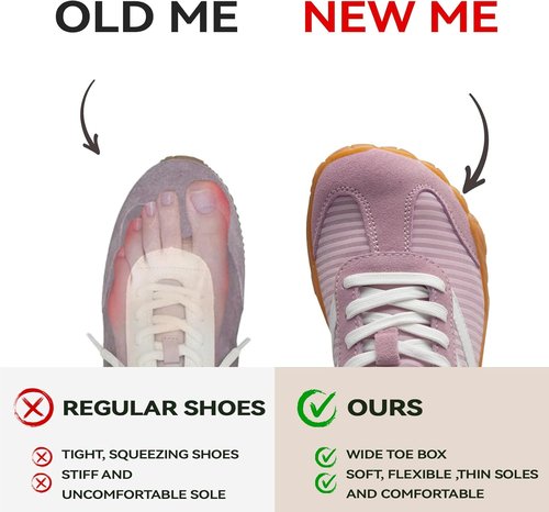Barefoot Shoes | Women’s Casual Sneakers with Wide Toe Box - Lightweight, Breathable & Comfortable for Hiking & Running