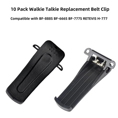 10Pack Belt Clip Compatible with Baofeng BF-888S BF-666S BF-777S with RETEVIS H-777 Walkie Talkie Two Way Radio(with Screws)