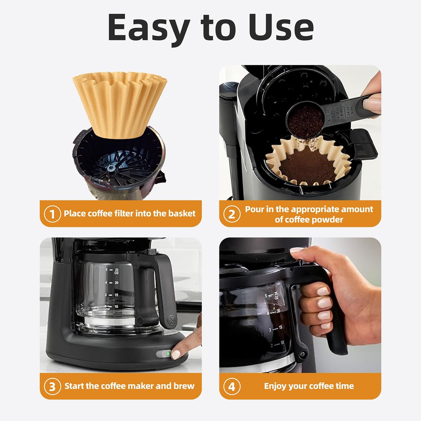 5 Cup Coffee Maker Filters Compatible with Mr.Coffee,Thicken Natural 5 Cup Coffee Maker Filters Compatible with Mr.Coffee Mini Brew,100 Count