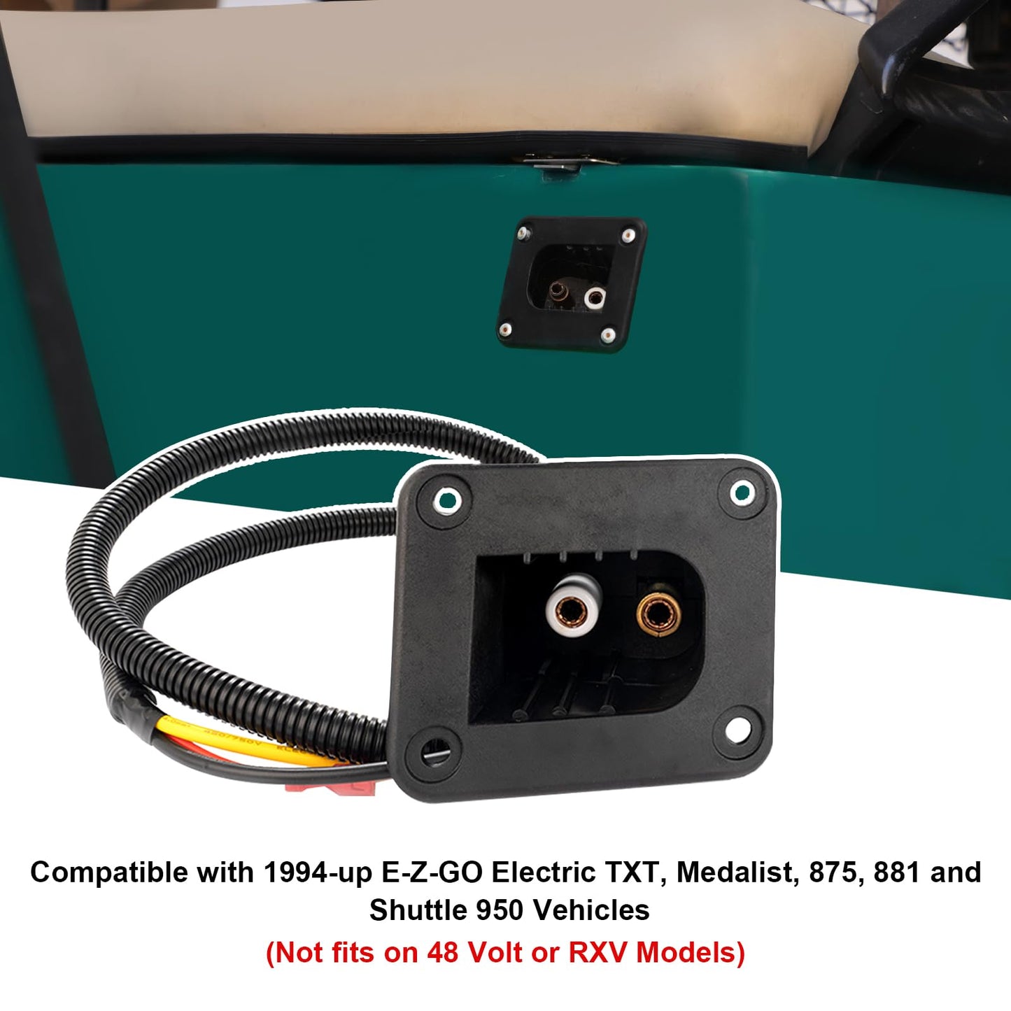 AIPSET 36 Volt Golf Cart Powerwise Charger Receptacle Compatible with EZGO TXT & Medalist with PDS/DCS Electric Golf Carts, Replace OEM# 73051-G29, 73063-G01