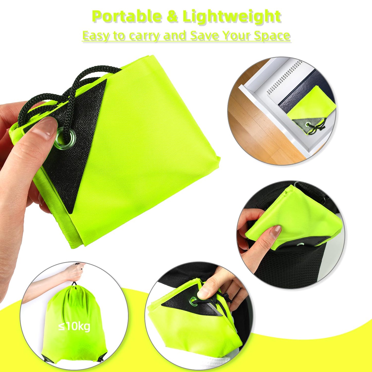 GoodtoU Drawstring Backpacks, 100 Pieces Drawstring Bags Nylon Backpack for Sport, Traveling, Team (Fluorescent Green)