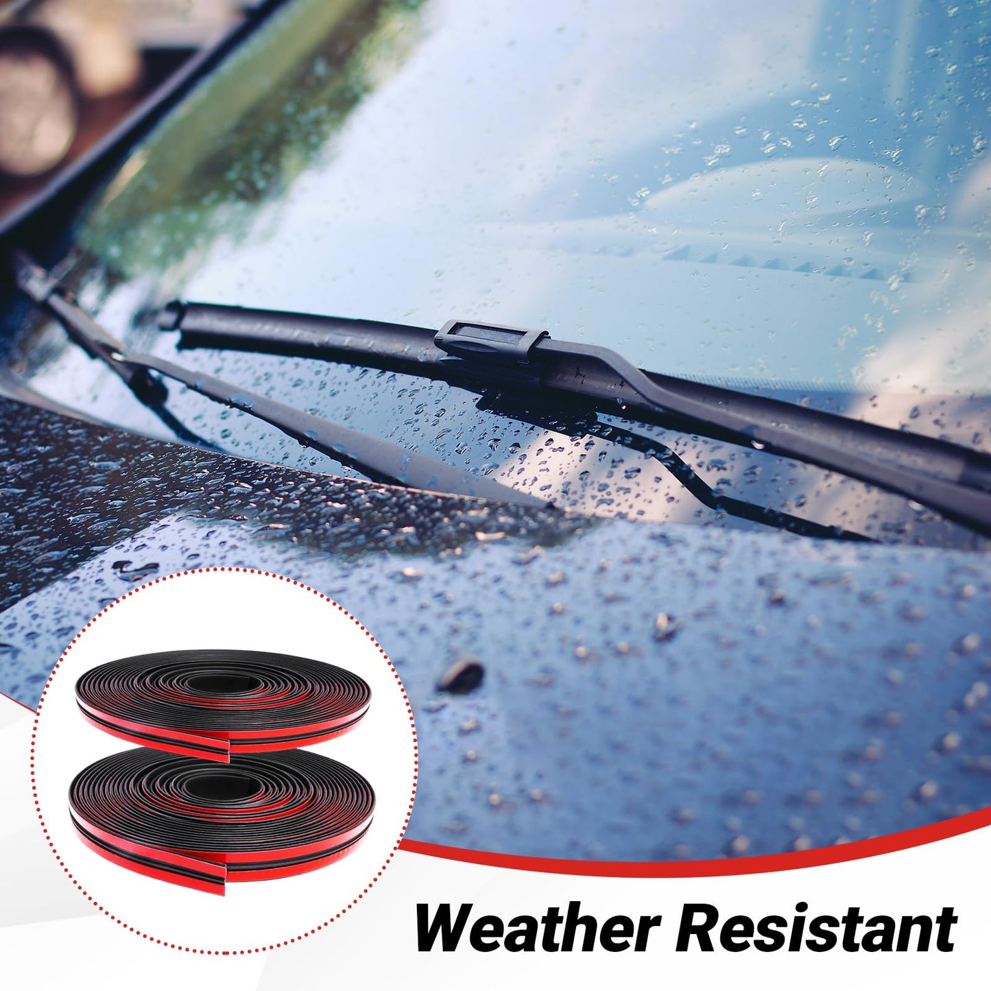 19.6 Ft Car Windshield Weather Stripping, 0.55in+0.75in T Shape Windshield Rubber Seal, Auto Sunroof Sealing Cover for Sunroof, Front and Rear Windshields, Leak Sound Proofing