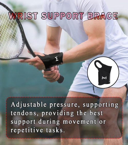 FVVWVV 2 Pcs Adjustable Wrist Brace for Pain Relief, Carpal Tunnel & Tendonitis Support, Ultra-Thin Ulnar Brace for Left & Right Hand, Wrist Compression Wraps for Sports, Gaming & Daily Use