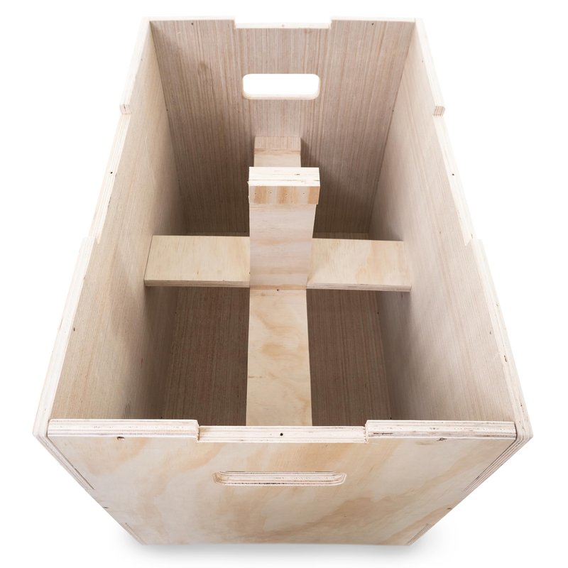 ProsourceFit 3-in-1 Wood Plyometric Jump Box For Cross Conditioning, Agility, Vertical Jump Training & Plyo Workouts, Beige, 16L x 14W x 12H