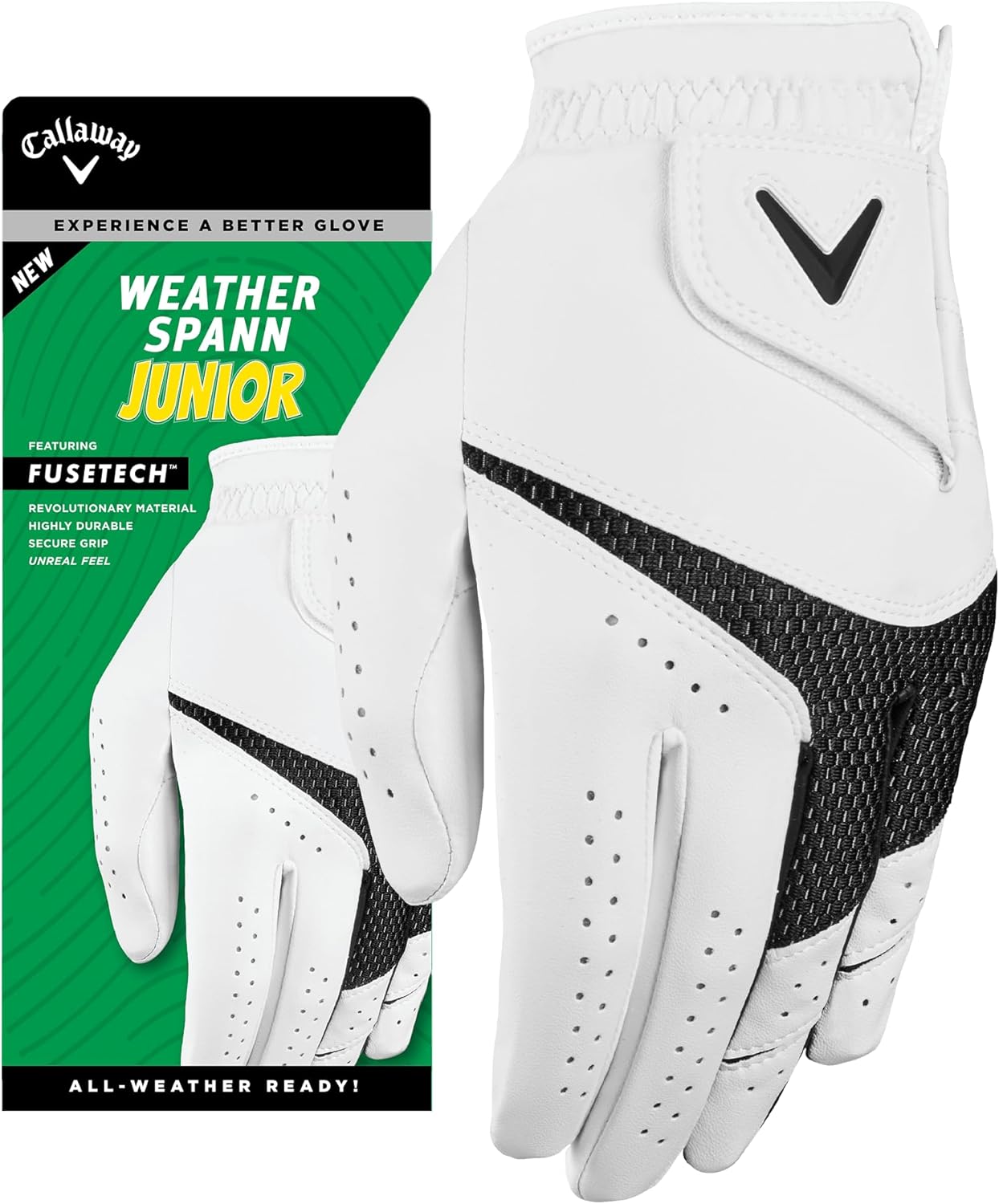 Callaway Golf Junior Weather Spann Glove - Superior Grip & Comfort for Young Golfers