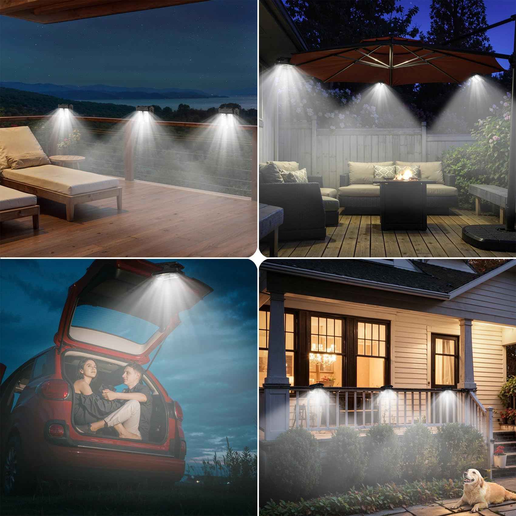 Tryme Small Solar Lights for Chain Link Fence, Outdoor Motion Sensor Clip-on Solar Lights for Garden, Gate, Deck, Step, Patio, Camping, Waterproof, 2 Pack