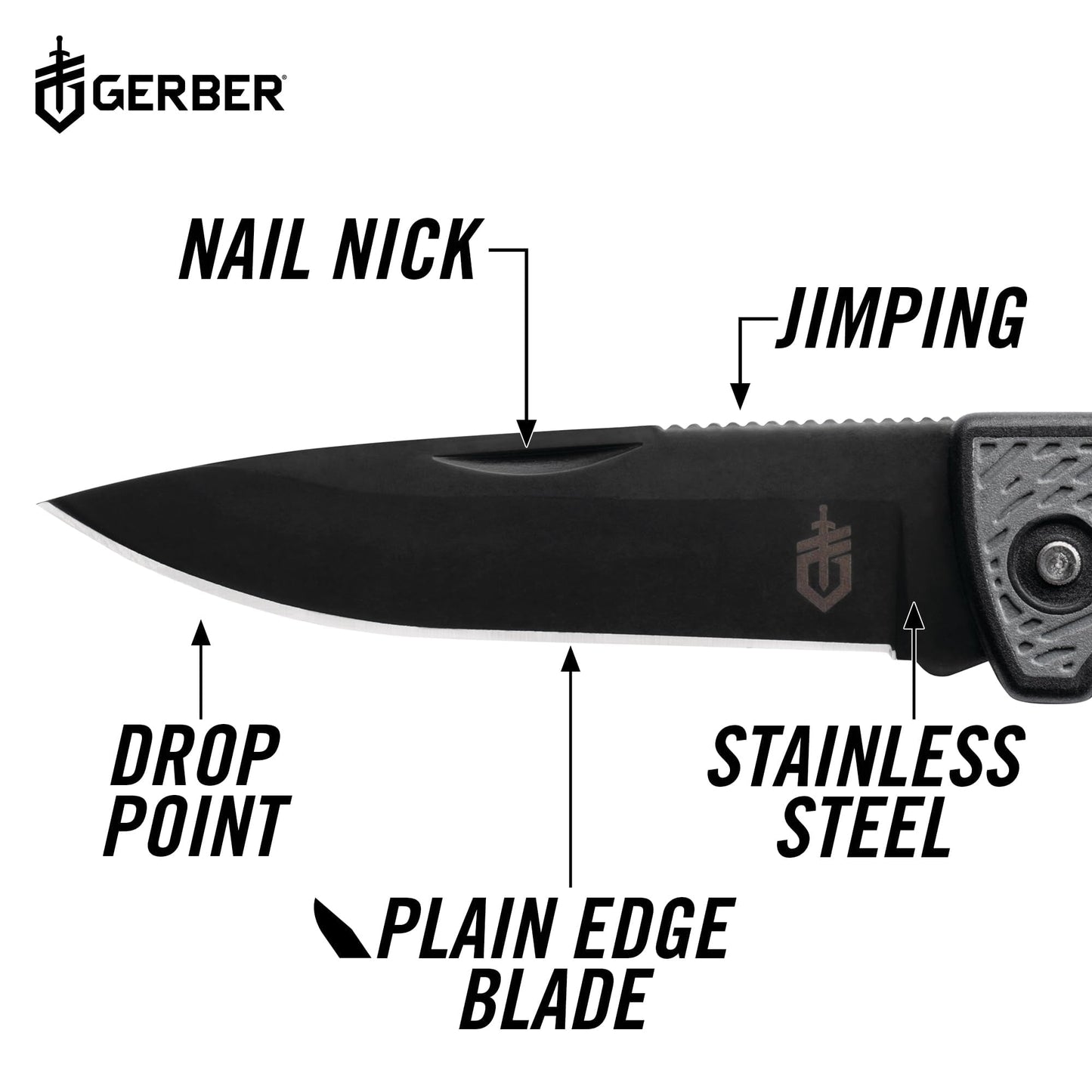 Gerber Gear US1 Pocket Knife - Plain Edge Blade Folding Knife - EDC Gear and Equipment - Grey