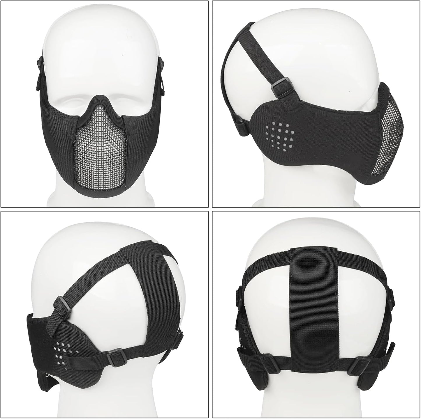 VPZENAR Tactical Airsoft Helmet - Full Face Protection with Anti-Fog Goggles & Mesh Mask | Black