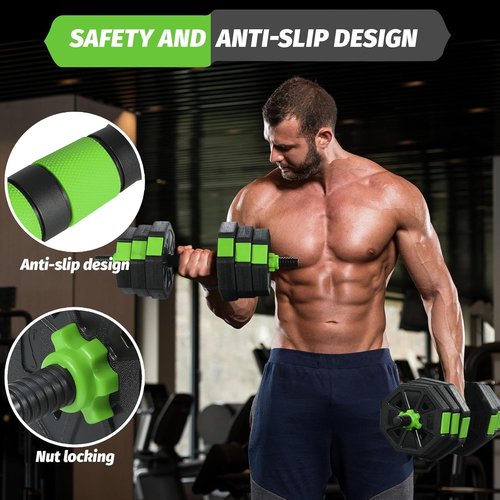 MERXENG Adjustable Dumbbell Set, 44/66/88Lbs 4-in-1 Free Weights for Home Gym, Converts to Kettlebell & Barbell with Connector, Non-Slip Grip, Ideal for Men & Women Strength Training