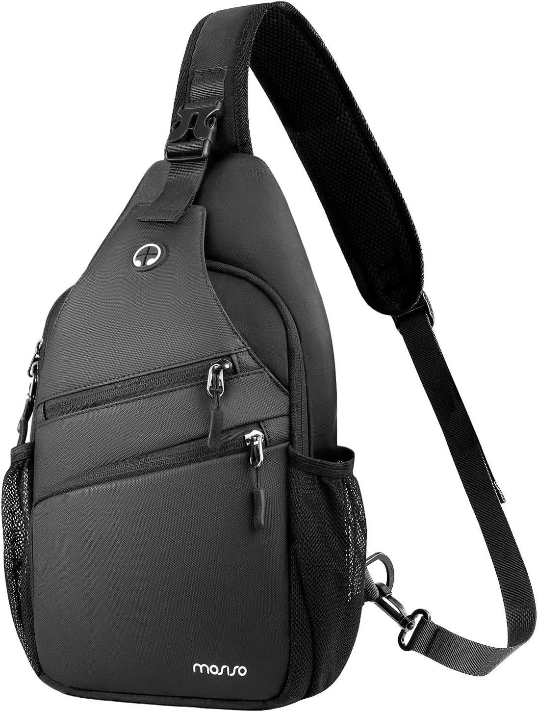 MOSISO Crossbody Sling Bag - Versatile Travel Backpack for Men | Compact Black Chest Bag with Front Pocket