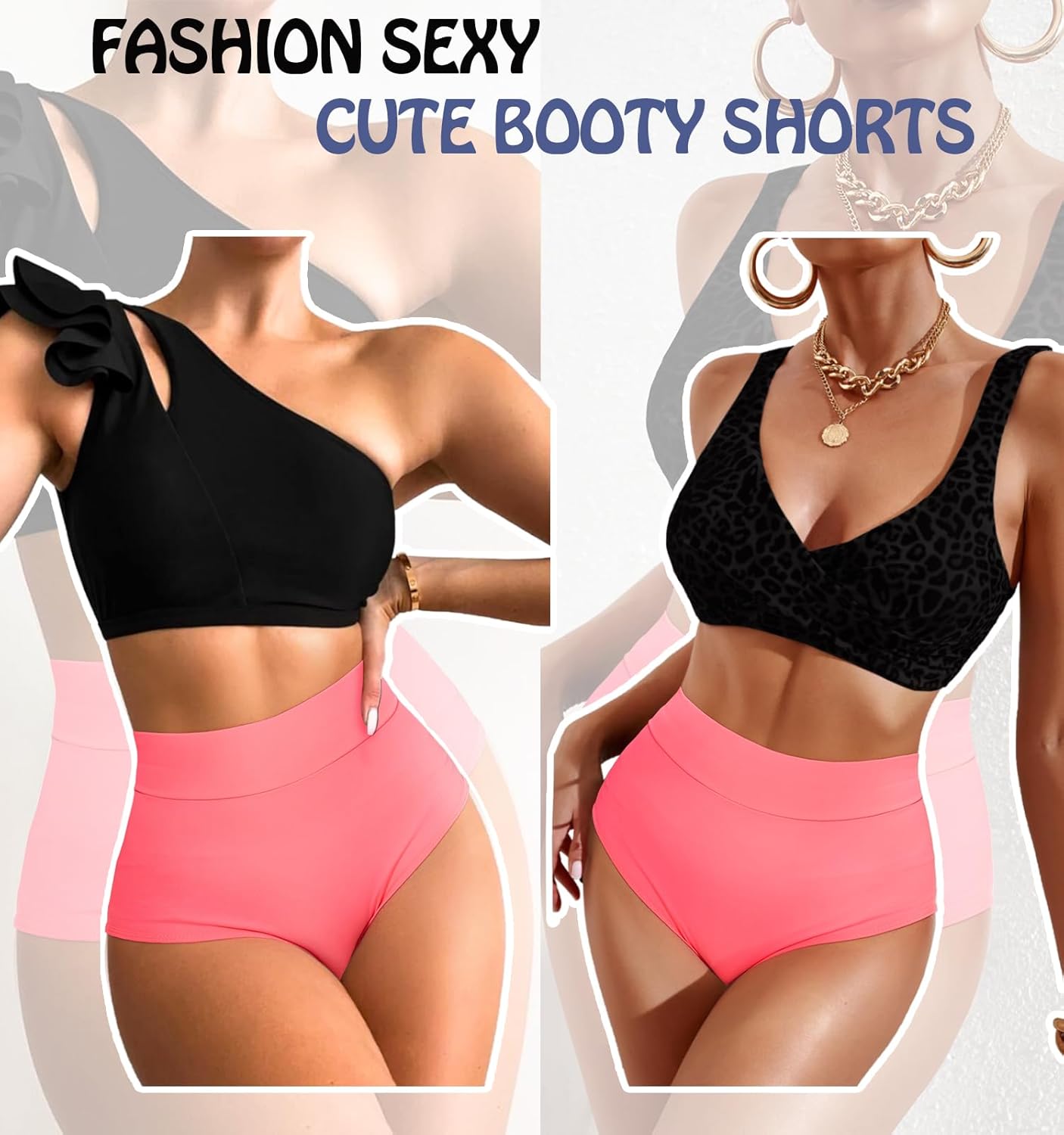 Skiennix Women's Booty Shorts - High Waist V-Back Yoga Shorts for Butt Lifting | Spandex Dance Hot Pants