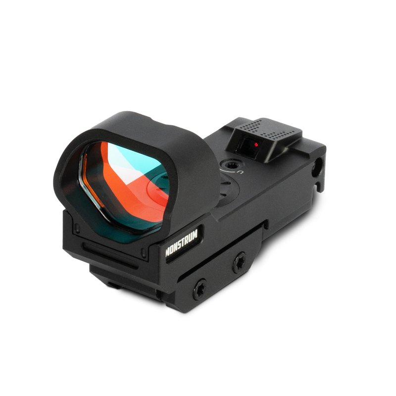 Monstrum Ares V2 Open Reflex Green Dot Sight for Rifles and Long Guns | with Shake Awake Illumination | Circle Cross Reticle