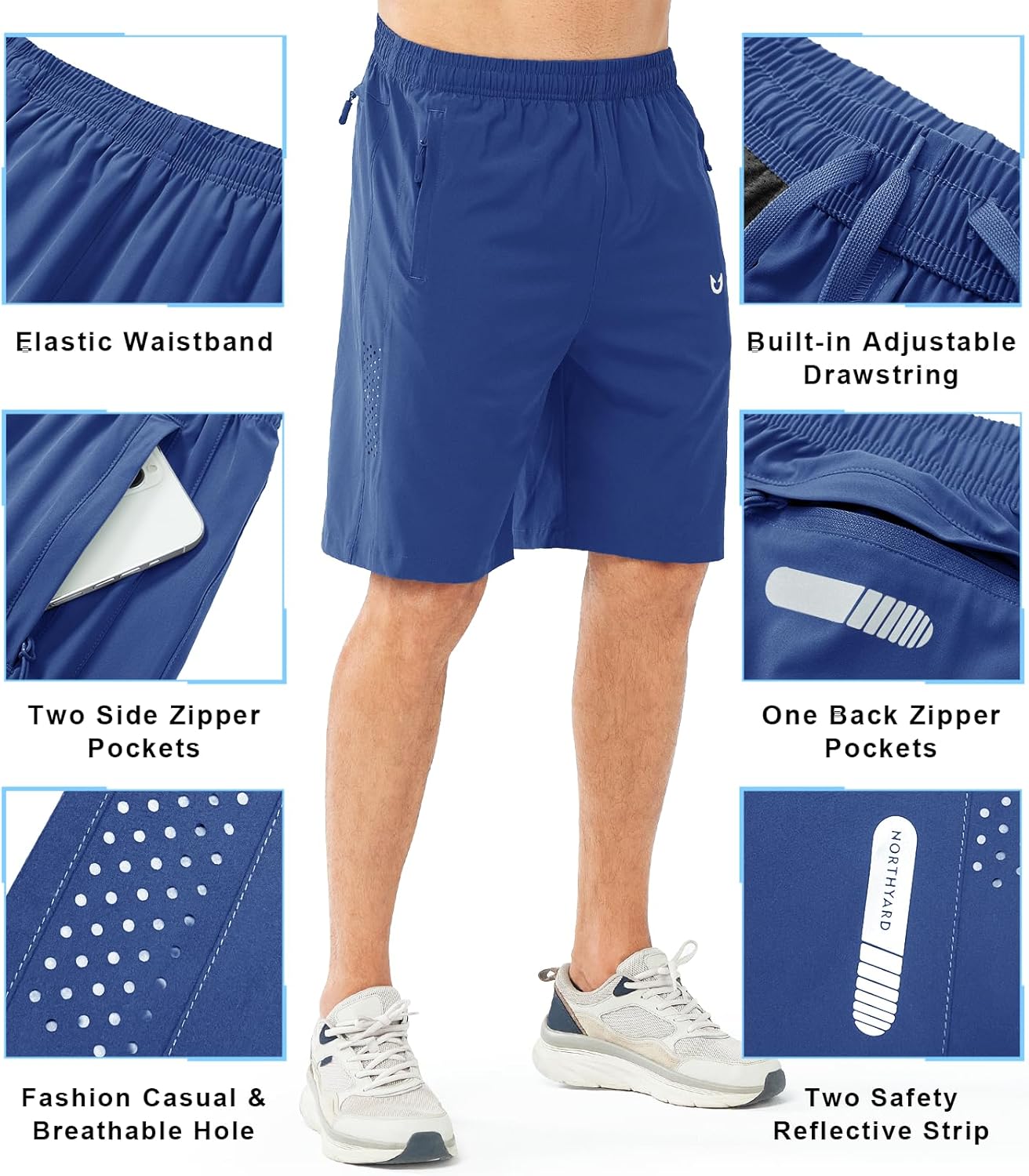 NORTHYARD Men's Athletic Running Shorts - Quick Dry Lightweight Gym Shorts | 7"/9"/5" Sizes for Sports & Exercise