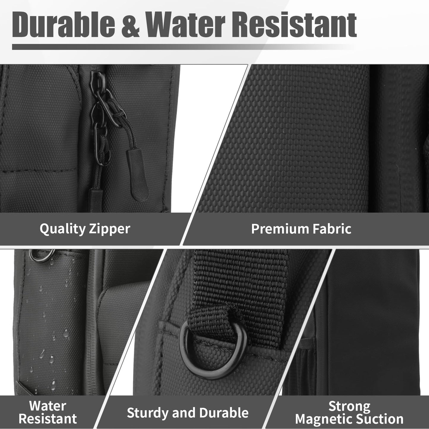 Magnetic Gym Water Bottle Bag with Phone Holder for Men, Magnetic Gym Bag Attaches to Equipment, Holds Water Bottle, Phone & Essentials for Workout, Training & Fitness