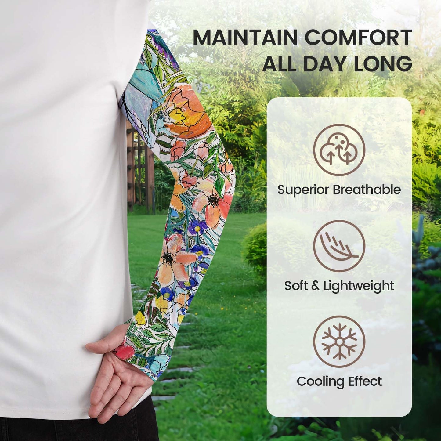 YPHCDO Gardening Sleeves Sun Protection Cooling Arm Sleeves Breathable Anti-Scratch Protective Sleeves for Women Men