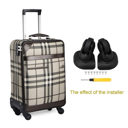 Etfbuy Multi-functional Luggage Wheel 115W Series Replacement for W293 Black High Elastic PU Wheel 75x26mm