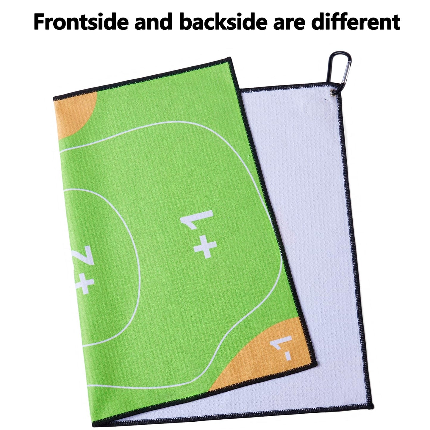 Gbourly Magnetic Golf Towels with Clip, Microfiber Waffle Design, Industrial Strength Magnet for Strong Hold to Golf Bags, Carts & Clubs (Multiple Colors Available) (Green Hole in One)