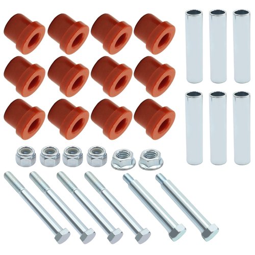 Hoypeyfiy 14158-G1 Golf Cart Rear Leaf Spring Bushings Kit with Screws Nuts, Replacement for EZGO TXT/Medalist 1994-present, Replaces 12262-G1 11098-G5 00665-G9