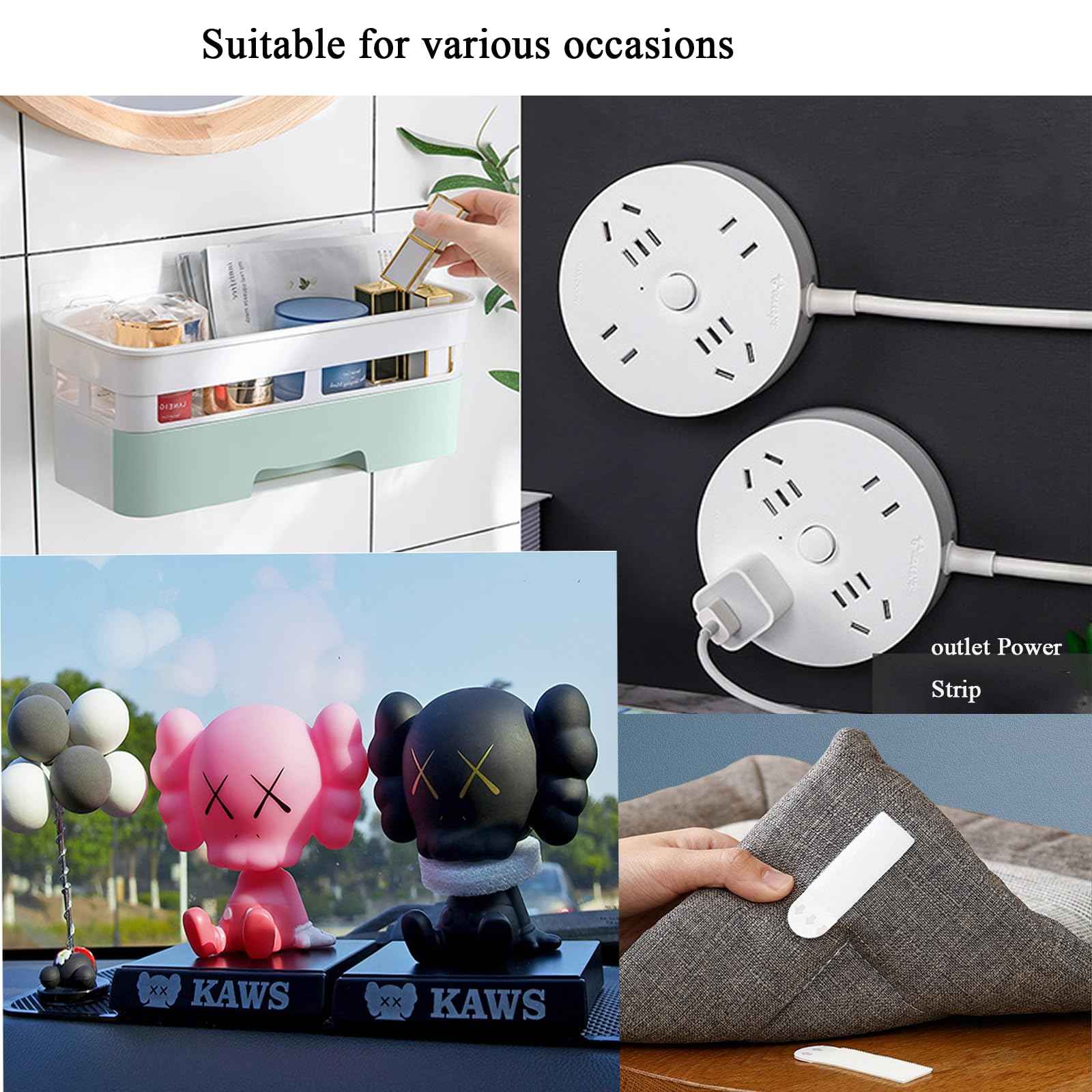 Large Picture Hanging Strips Heavy Duty, 32-Pairs(64 Strips) Sticky Picture Hangers for Walls No Damage Wall Picture Hangers Without Nails Refill Adhesive Poster Strips