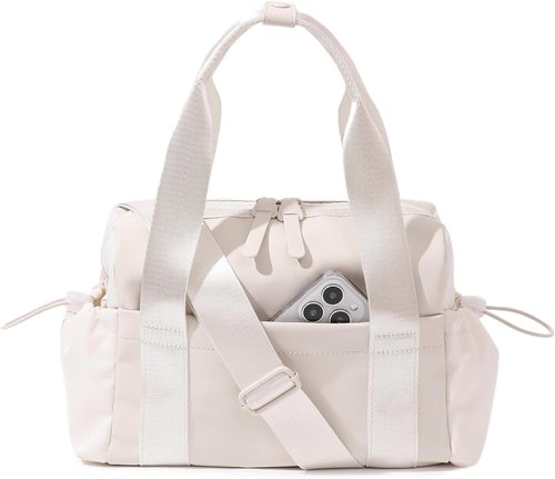 Bucosd Mini Crossbody Gym Bag - Stylish Duffle with Wet Compartment for Women | Beige