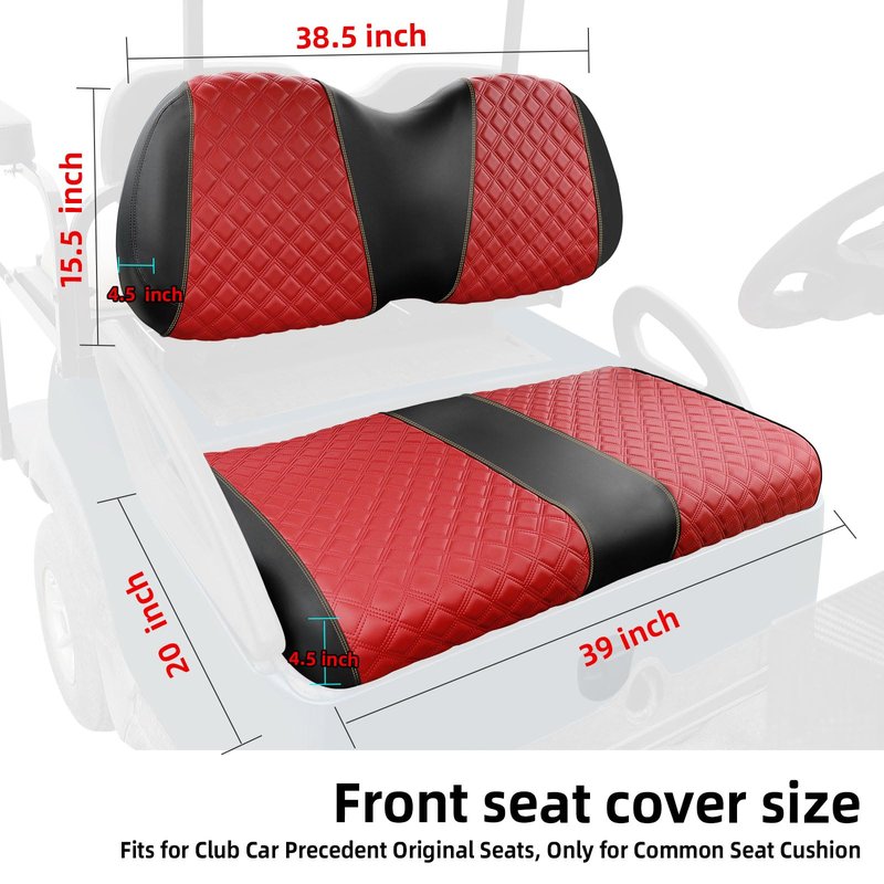 Roykaw Golf Cart Seat Covers Kit Fit for Club Car Precedent OEM Ordinary Seat Cushion, Marine Grade Vinyl Material/More Soft and Comfortable, Breathable & Easy to Clean