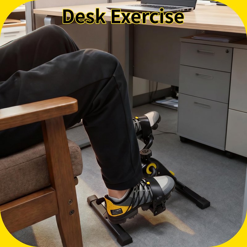 MOMODA Under Desk Bike Pedal Exerciser with LCD Display Portable Mini Exercise Bike for Arm and Leg