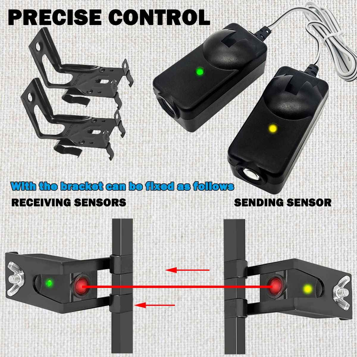 41A5034 Safety Sensor Kit, Compatible with Liftmaster Chamberlain Sears Craftsman Garage Door Opener Made After 1997, Sensor+Bracket