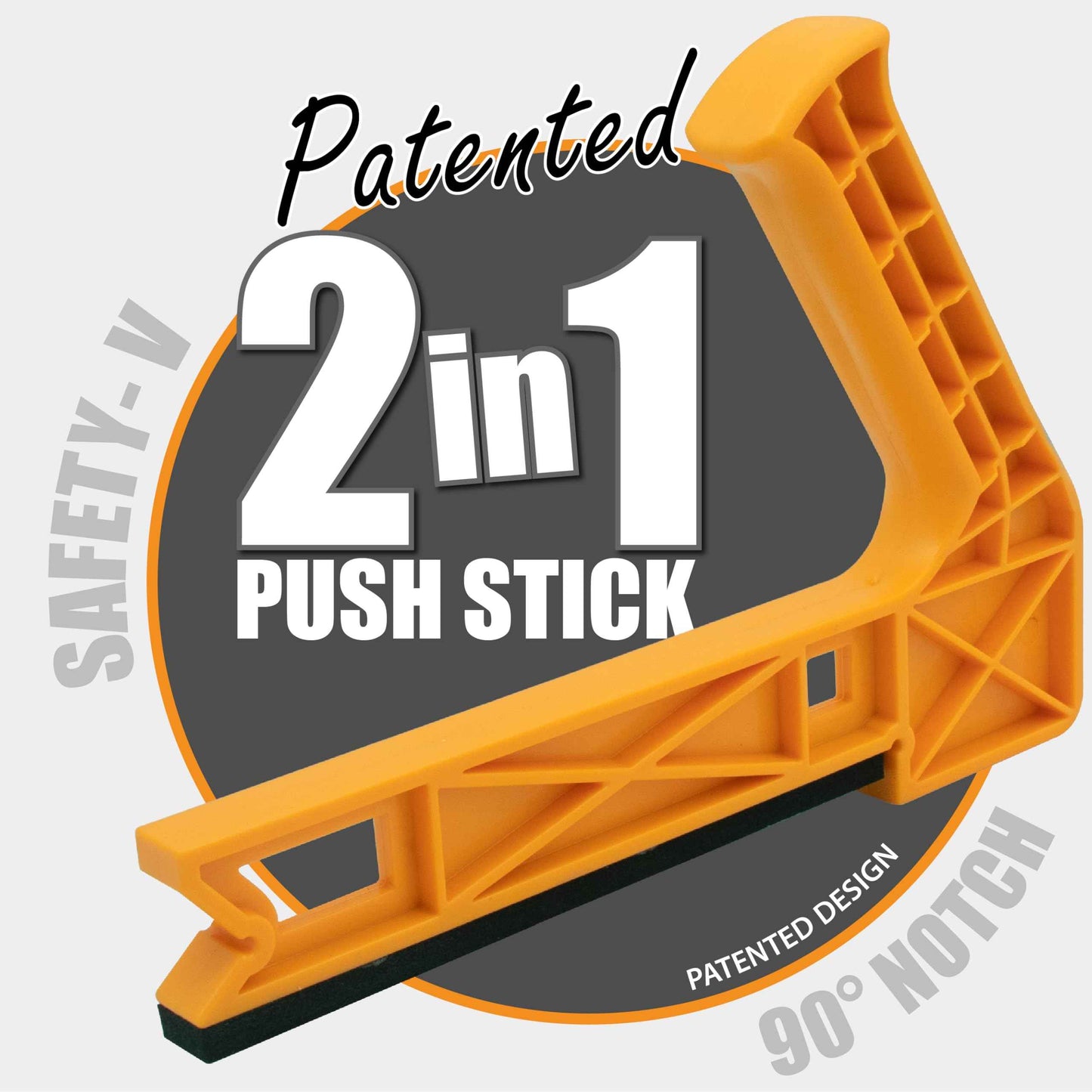 Peachtree Woodworking Supply 2 in 1 Safety-V Push Sticks for Table Saw, Band Saw, Jointer & Router Table, Safety Accessories, Safety Tool Wood Pusher Stick, Table Saw Push Stick - Pack of 2