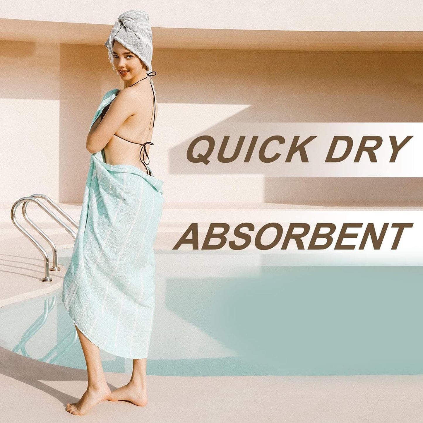 Skiennix Turkish Beach Towels - Quick Dry, Sand-Free, Oversized XL Bath & Pool Towels | Travel Essentials