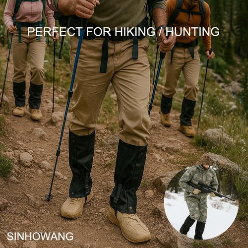 Hiking Gaiters for Men Women, Waterproof and Breathable, Durable Leg Gaiters for Hunting, Snow, and Outdoor Trekking, Adjustable Gators for Boots with Reinforced Straps