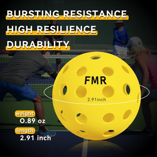 Feel my rhythm Pickleball Balls,40 Hole Outdoor Pickleball Balls, USAPA Approved Pickle Ball for Tournament Play, Crack-Resistant, Aerodynamics, 12 Packs