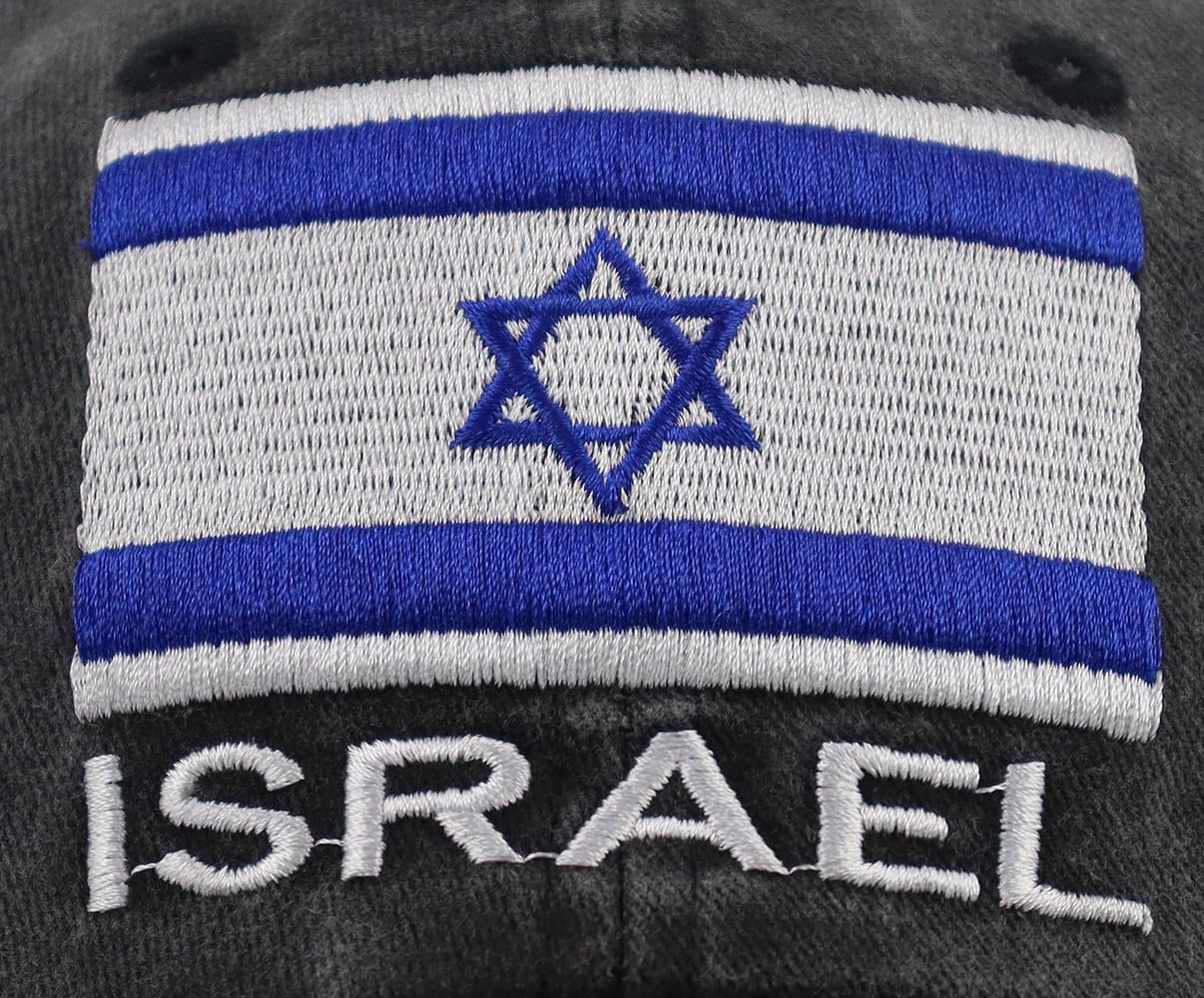 Israel Hats for Men Women, Fathers Day Retirement Christmas Birthday Gifts for Dad Grandpa Husband Uncle, Adjustable Cotton Israel Flag Army Military Baseball Cap