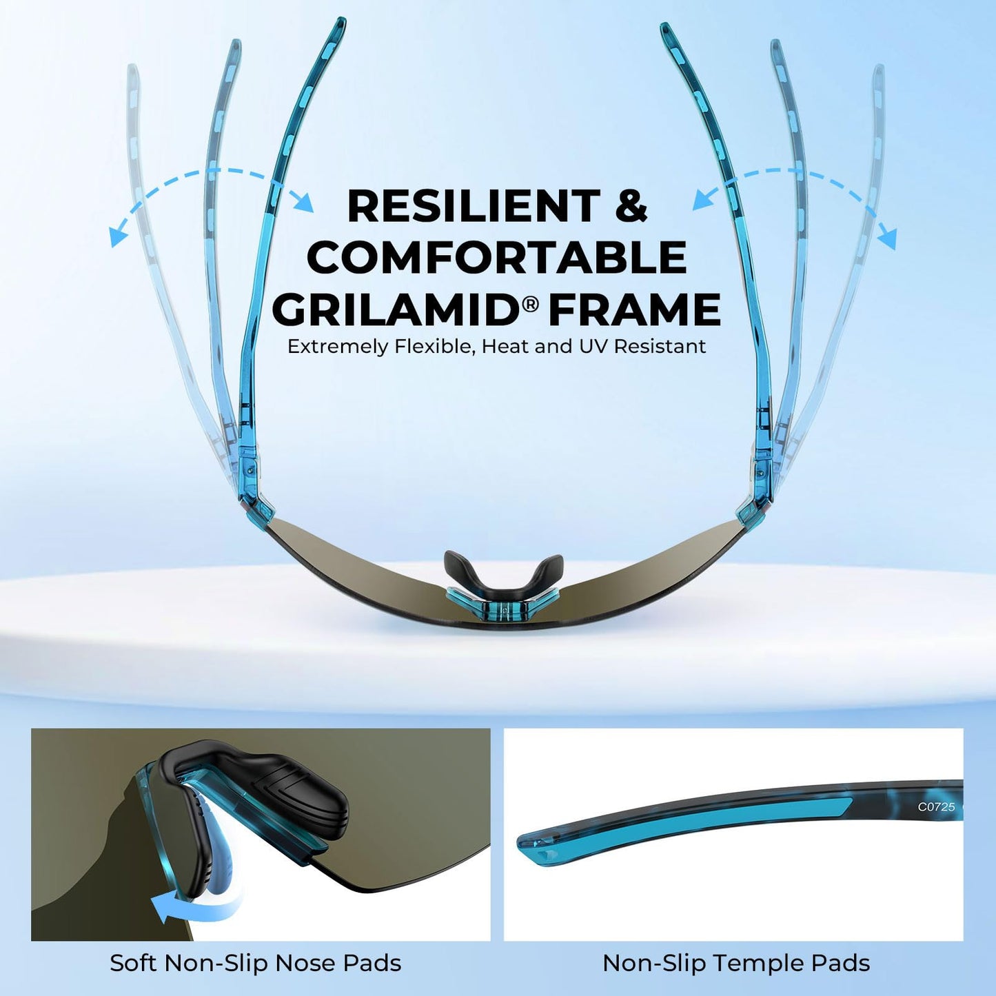 KastKing Nizini Polarized Sports Fishing Sunglasses, Rimless Wrap Design