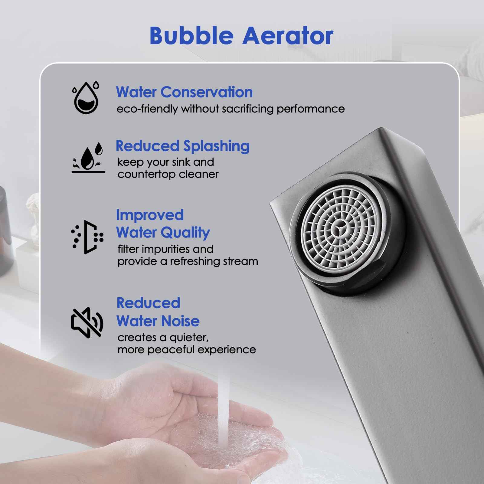 ROVOGO Wall Mount Bathroom Sink Faucet with Rectangular Spout and Rough-in Valve, Single Handle Single Hole Faucet for Bathroom Sink, 304 Stainless Steel, Black