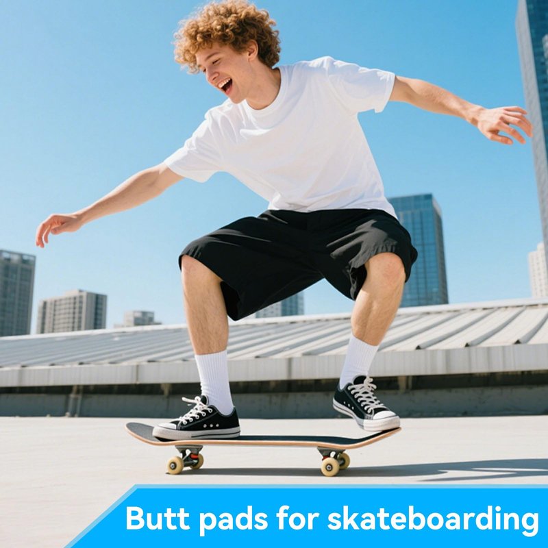 Protective Padded Shorts for Ice Skating, Snowboarding and Skiing, 3D Hip Protection Pads Crash Butt Pads for Tailbone & Butt (L)