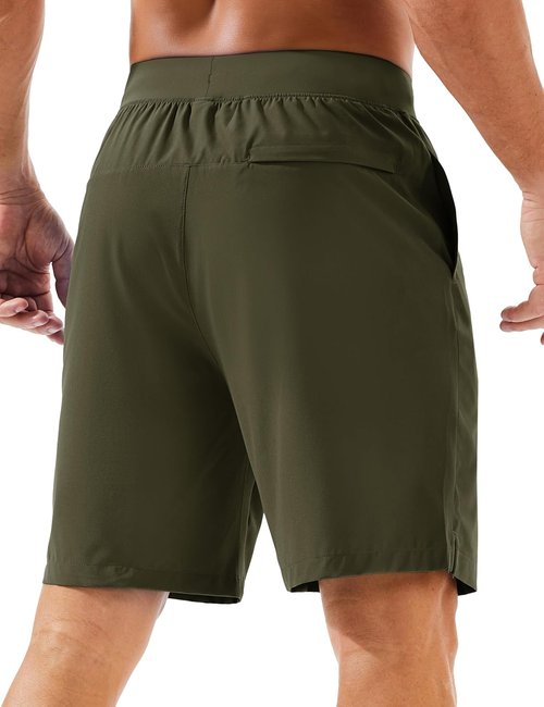MAGCOMSEN Men's Athletic Running Shorts - Quick Dry, Lightweight Gym & Hiking Shorts | UPF 50+, 8" Length, 3 Pockets
