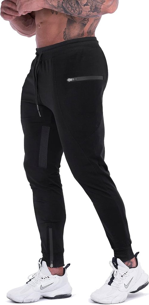 FIRSTGYM Men's Slim Fit Joggers - Breathable Workout Sweatpants with Zipper Pockets | Perfect for Training